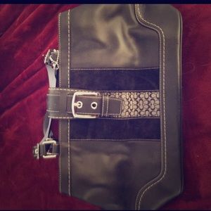 Black suede detail Coach